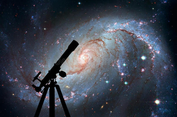 空间背景和轮廓关于望远镜.星的婴儿室