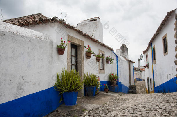 传统的中古的大街采用奥比杜什,葡萄牙