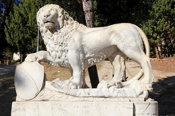 古代的古罗马的狮子雕刻,罗马,意大利