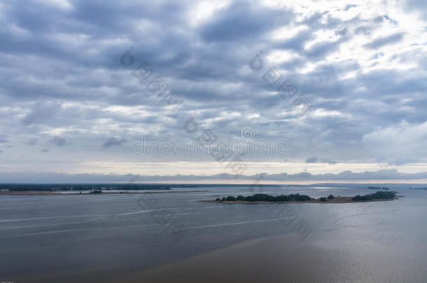 河风景宽的河.第聂伯河河.乌克兰.风景.