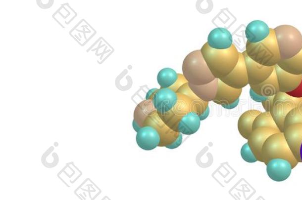克列佐替尼分子的结构隔离的向白色的图片-包图网企业站