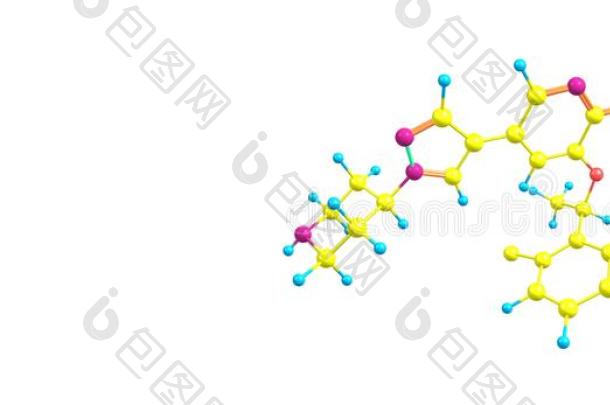 克列佐替尼分子的结构隔离的向白色的图片-包图网企业站