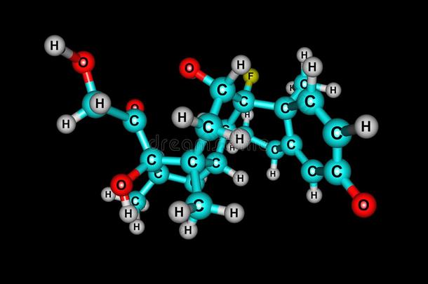 地塞米松分子的结构隔离的向黑的