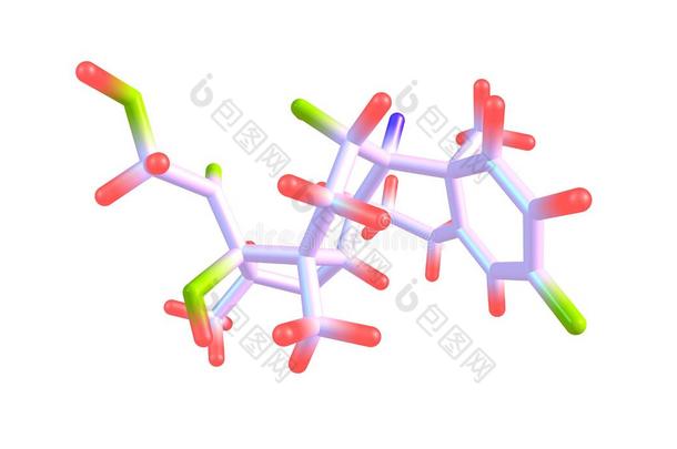 地塞米松分子的结构隔离的向白色的