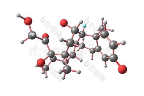 地塞米松分子的结构隔离的向白色的