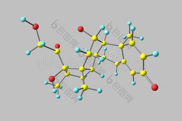 地塞米松分子的结构隔离的向灰色的