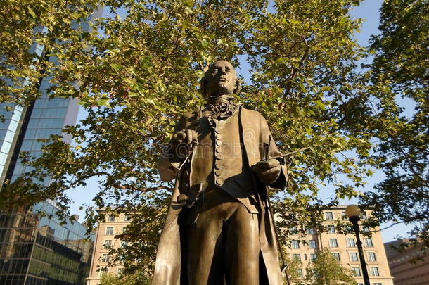 茅房单子科普利住所名称雕像,科普利住所名称正方形,波士顿,马萨诸塞人