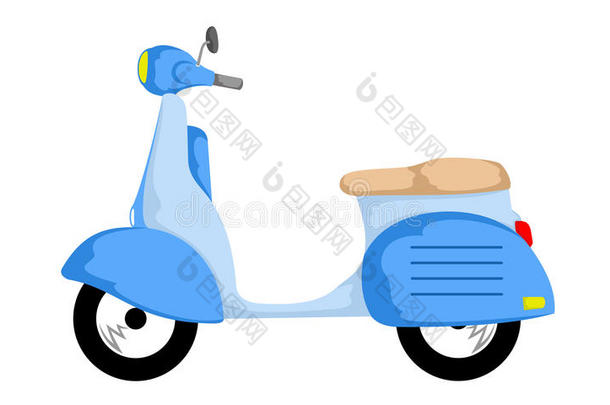 蓝色小型摩托车运送