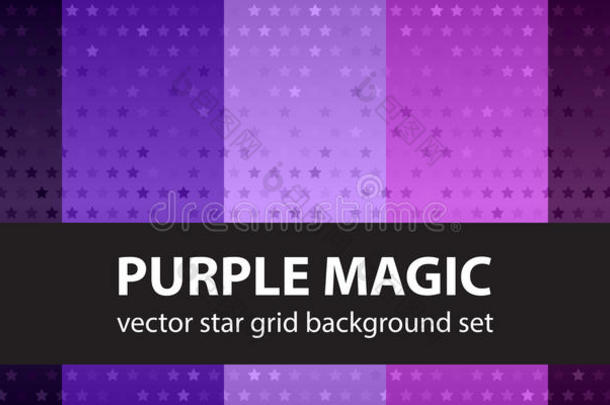 星模式放置<strong>紫色</strong>的魔法.矢量无缝的背景