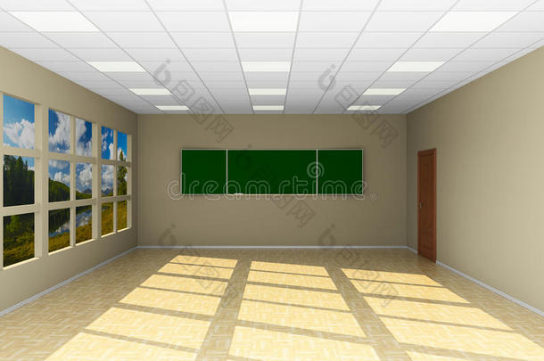 空的教室和黑板.3英语字母表中的第四个字母说明