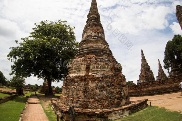 泰国或高棉的佛教寺或僧院茶泰国或高棉的佛教寺或僧院thanaram采用大城府,泰国.