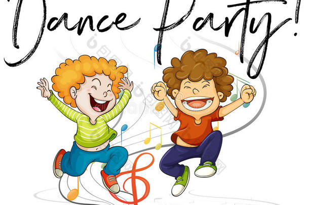 两个男孩跳舞和字跳舞社交聚会