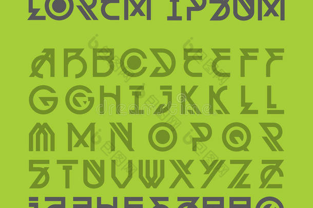 未来的字体设计.装饰的现代的字母表