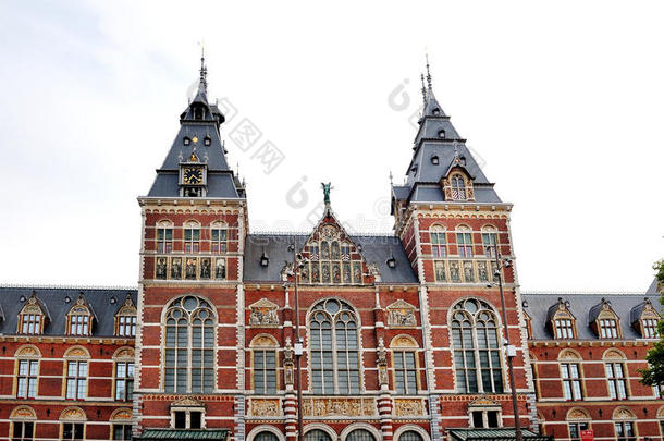 阿姆斯特丹,荷兰,欧洲-红色的建筑物的正面关于一建筑物