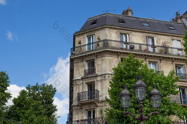 巴黎人建筑物建筑物的正面,巴黎,法国