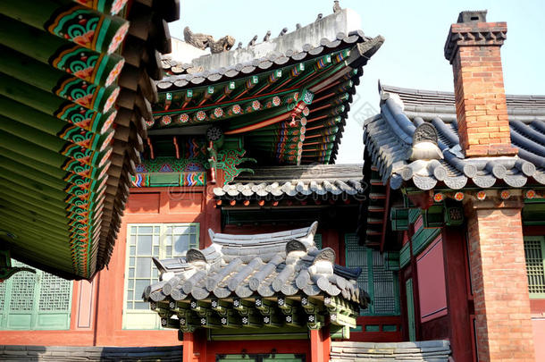 朝鲜人木制的屋顶