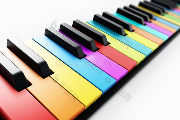 许多有色的钢琴调背景.3英语字母表中的第四个字母说明