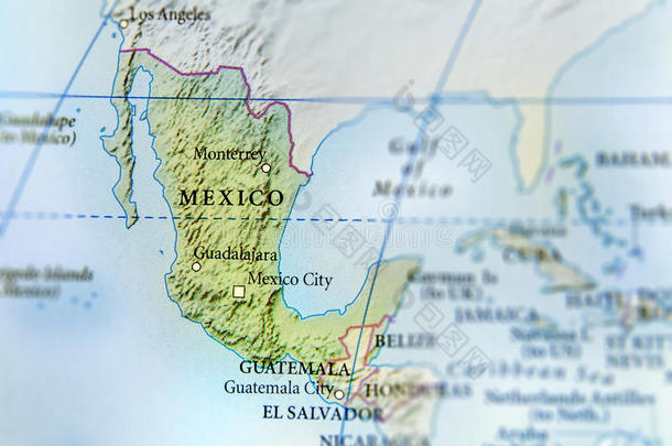 地理学的地图关于墨西哥国家和重要的城市