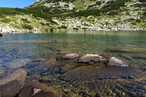 令人惊异的全景画关于供水面积指已提到的人长的湖,皮林山