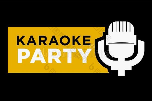 卡拉OK社交聚会促销的象征和扩音器隔离的图解