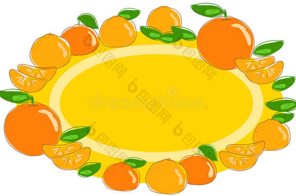 桔子和柑橘成果标签<strong>矢量</strong>