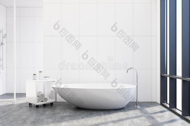 平铺的浴室,唯一的澡盆,海报