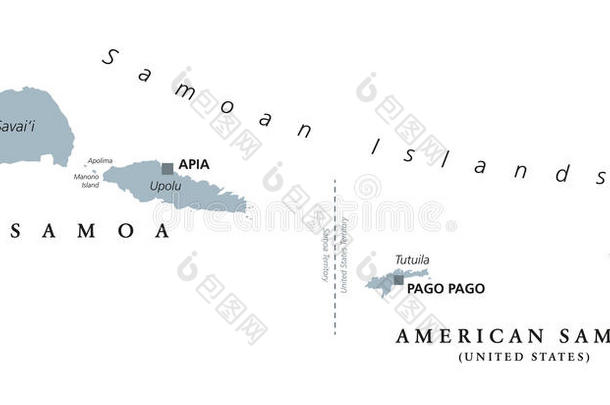 萨摩亚人岛政治的地图