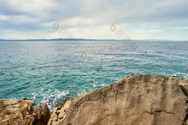 海滩采用亚得里亚海的海.