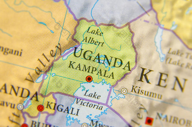 地理学的地图关于乌干达和重要的城市