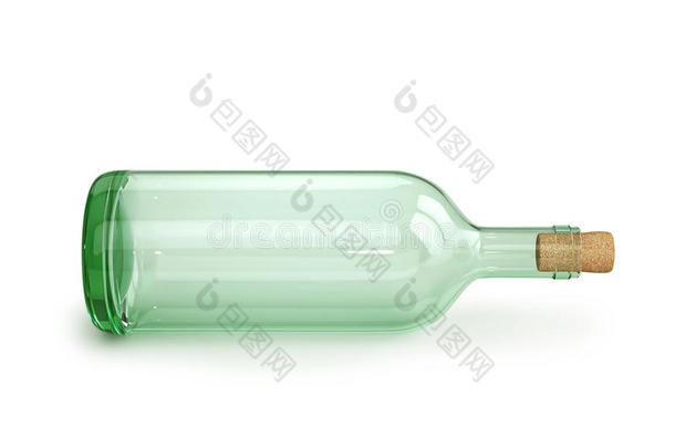 玻璃空的葡萄<strong>酒瓶子</strong>和软木