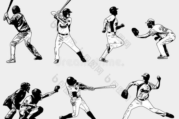 棒球演员放置-草图说明
