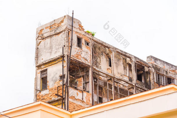 看法关于指已提到的人毁灭的建筑物关于老的哈瓦那雪茄,古巴.Ð¡作品集空间为