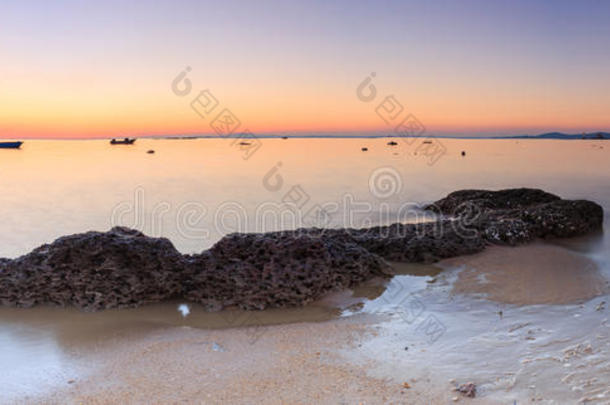 厦门观音山海滩日出,中国