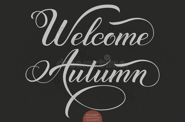 手疲惫的字体-欢迎秋.优美的现代的手写体