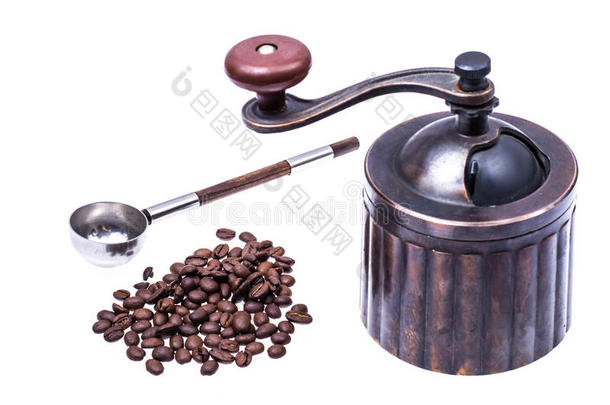 用手的机械的金属咖啡豆研磨机