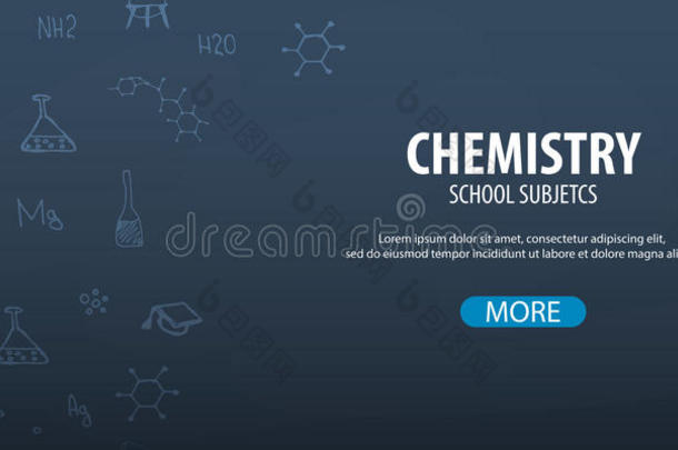 化学主题.背向学校背景.教育横幅.