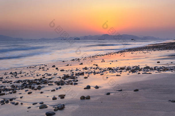 厦门环岛路海景画日落