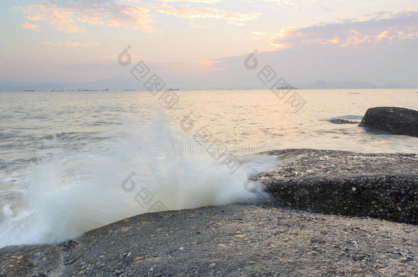 厦门环岛路海景画日落