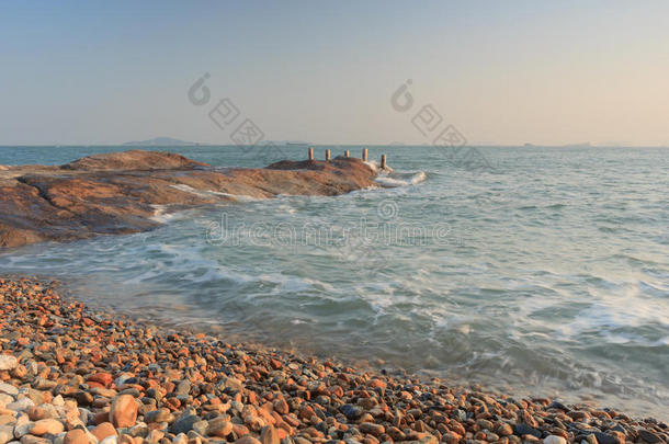 厦门环岛路海景画日落