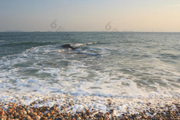 厦门环岛路海景画日落