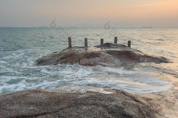 厦门环岛路海景画日落