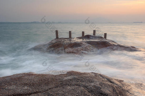 厦门环岛路海景画日落