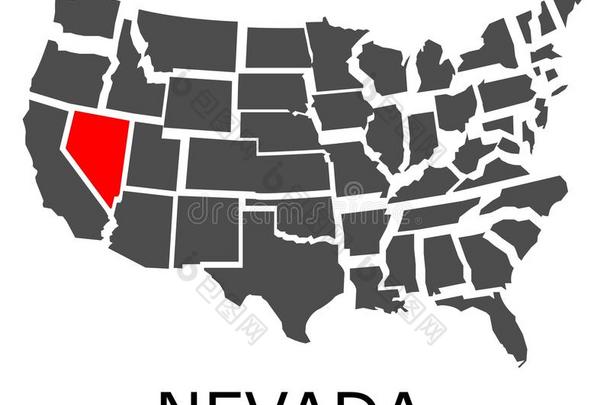 内华达州国家向美利坚合众国地图