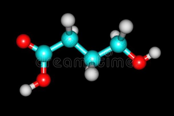 羟基丁酸酸味的分子的结构隔离的向黑的