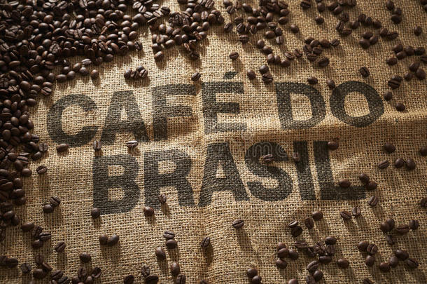 我将绘画从巴西人咖啡豆有包装的.采用咖啡豆豆
