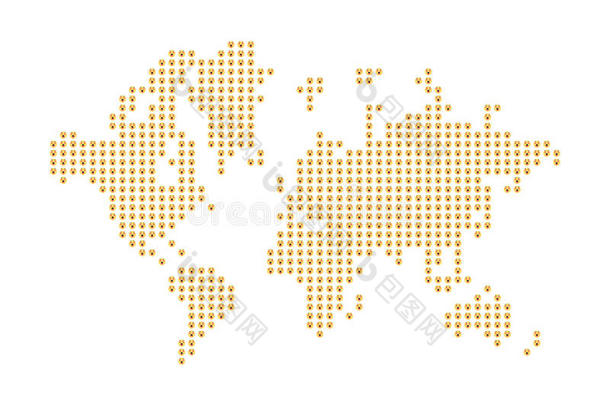 指已提到的人世界地图由组成关于黄色的表情符号.一观念向社会的网络写