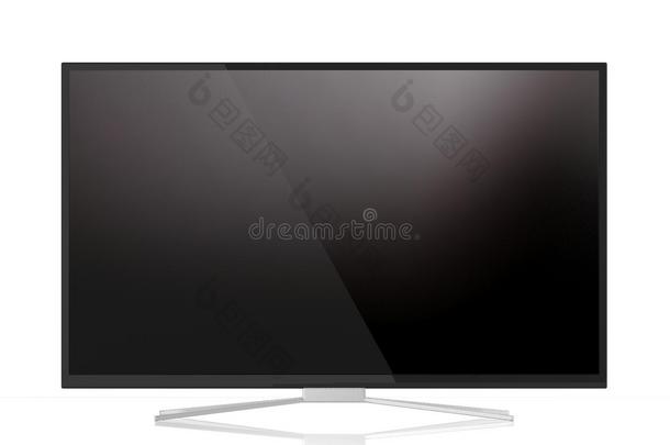 televisi向电视机显示屏向白色的背景.3英语字母表中的第四个字母illustrati向