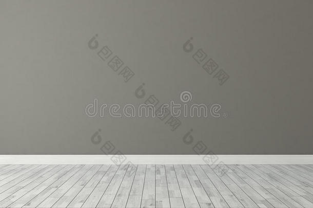 棕色的墙背景和白色的镶木<strong>地板</strong>