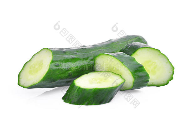 绿色的新鲜的日本人黄瓜,苏孝或夏季产南瓜之一种和切成片