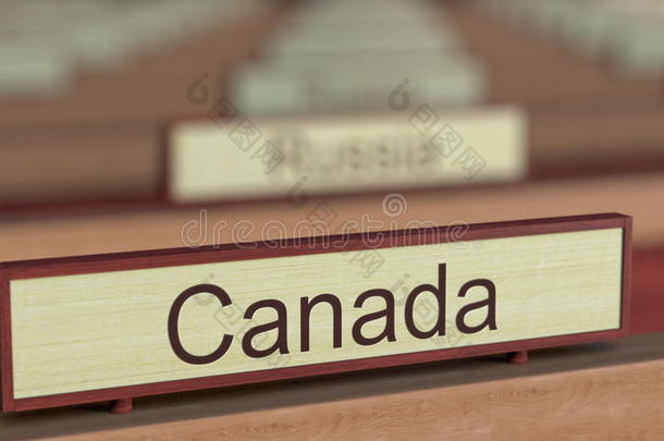 加拿大名字符号经过不同的国家匾牌在intern在io